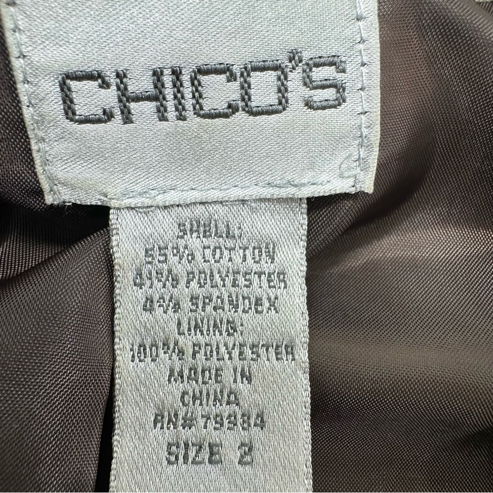 Chico’s 2 Satin Paisley Blazer Jacket Womens Large Brown Tan Lined - Picture 4 of 7
